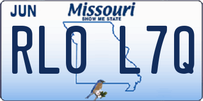 MO license plate RL0L7Q