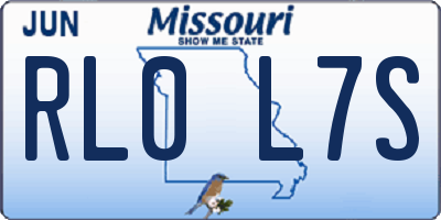 MO license plate RL0L7S