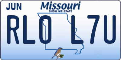 MO license plate RL0L7U