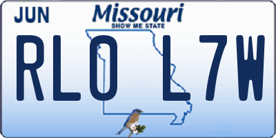 MO license plate RL0L7W