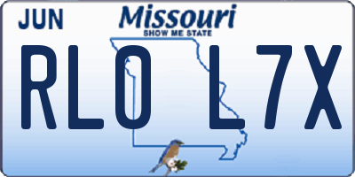 MO license plate RL0L7X