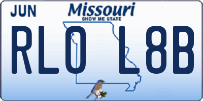 MO license plate RL0L8B