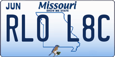 MO license plate RL0L8C