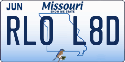 MO license plate RL0L8D