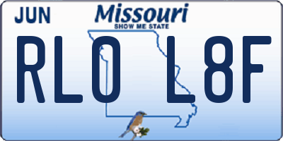 MO license plate RL0L8F
