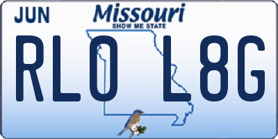 MO license plate RL0L8G