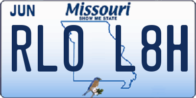 MO license plate RL0L8H