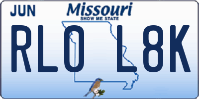 MO license plate RL0L8K