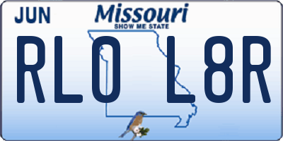 MO license plate RL0L8R