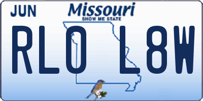 MO license plate RL0L8W