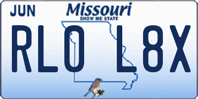 MO license plate RL0L8X