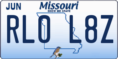 MO license plate RL0L8Z