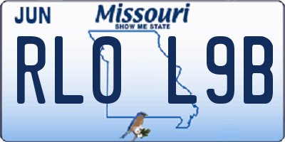 MO license plate RL0L9B