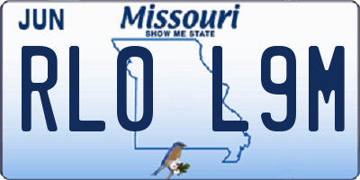 MO license plate RL0L9M