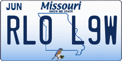 MO license plate RL0L9W