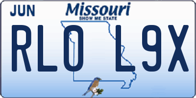 MO license plate RL0L9X