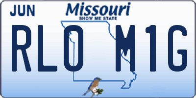MO license plate RL0M1G