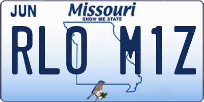 MO license plate RL0M1Z