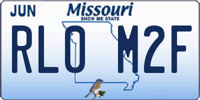 MO license plate RL0M2F