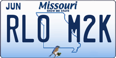 MO license plate RL0M2K