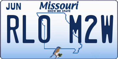 MO license plate RL0M2W