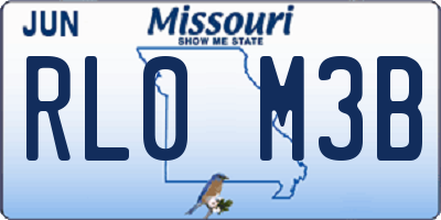 MO license plate RL0M3B