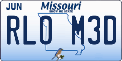 MO license plate RL0M3D