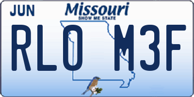 MO license plate RL0M3F