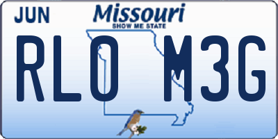 MO license plate RL0M3G