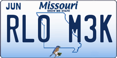MO license plate RL0M3K