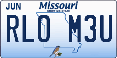 MO license plate RL0M3U