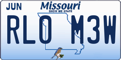 MO license plate RL0M3W