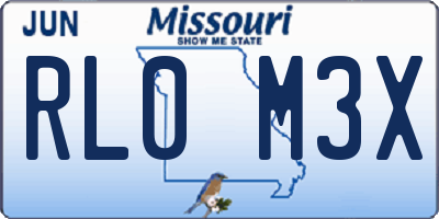 MO license plate RL0M3X