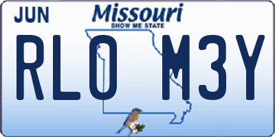 MO license plate RL0M3Y