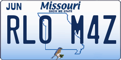 MO license plate RL0M4Z