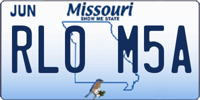 MO license plate RL0M5A