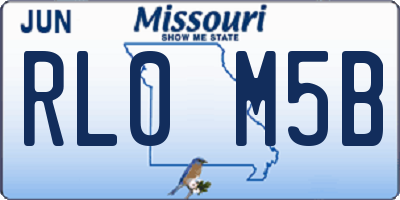 MO license plate RL0M5B