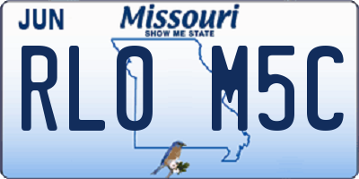 MO license plate RL0M5C