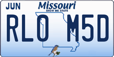 MO license plate RL0M5D
