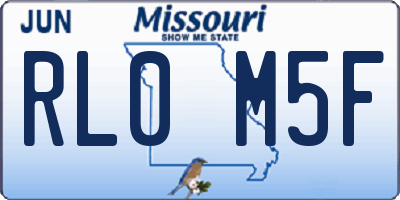 MO license plate RL0M5F