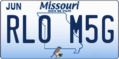 MO license plate RL0M5G