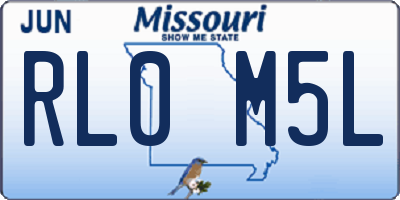 MO license plate RL0M5L