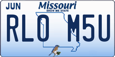 MO license plate RL0M5U