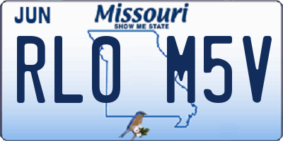 MO license plate RL0M5V