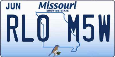 MO license plate RL0M5W