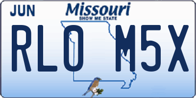MO license plate RL0M5X