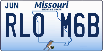 MO license plate RL0M6B