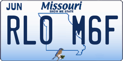 MO license plate RL0M6F