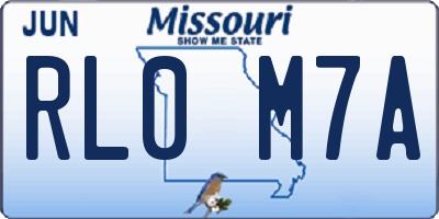 MO license plate RL0M7A