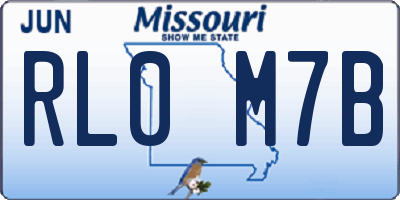 MO license plate RL0M7B